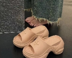 十字花厚底涼拖