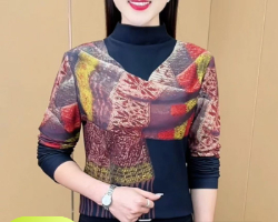 設計感印花打底衫